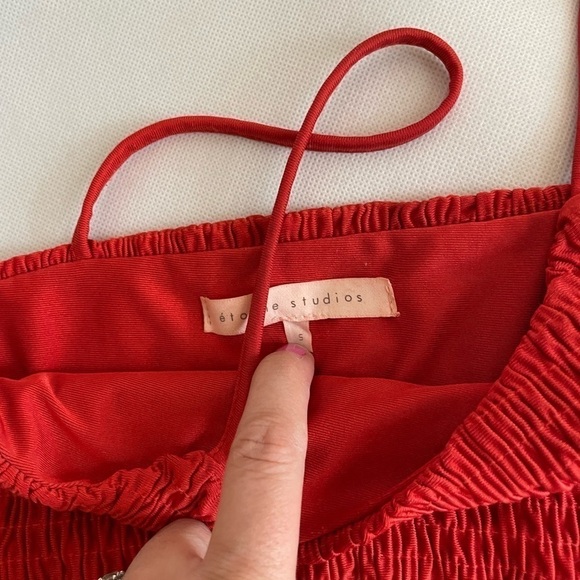 Etophe Studios Swimsuit Red Smocked Bikini S/M - Picture 5 of 8